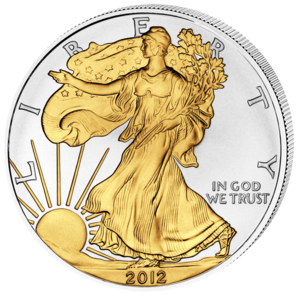 2013 USA 1oz Silver Eagle - Gold Highlighted